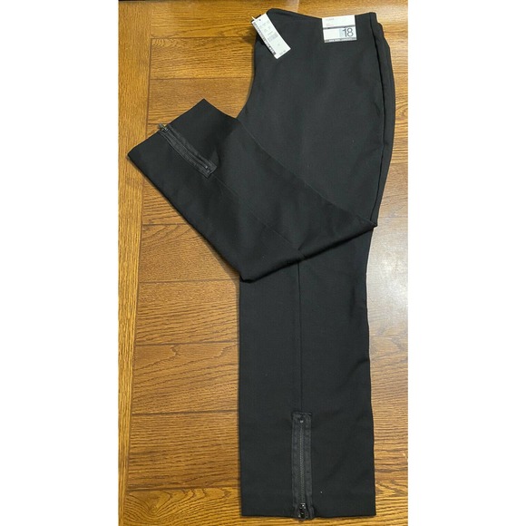 CO Pants - New York & Co City Knit Legging Black Midtown Rise Sz 18 Zip Ankle New NWT